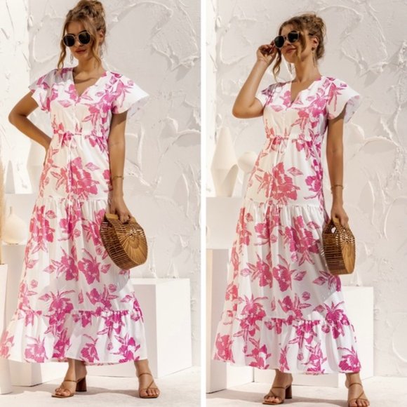 Dresses & Skirts - Pink Floral Maxi Dress